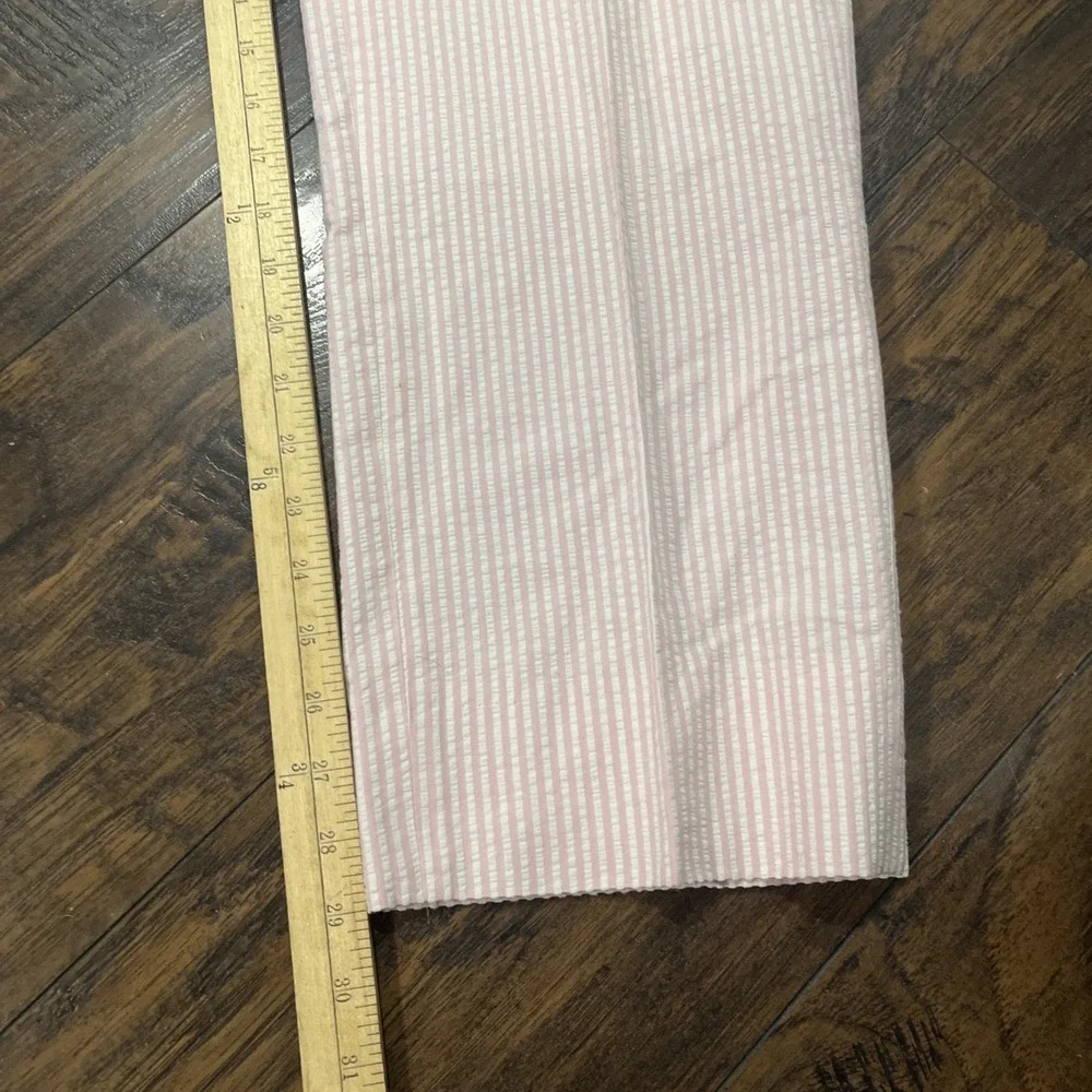 Ferrecci Seersucker Suit Double Vent 2pc Mens 46R W40 Pink Striped Classic